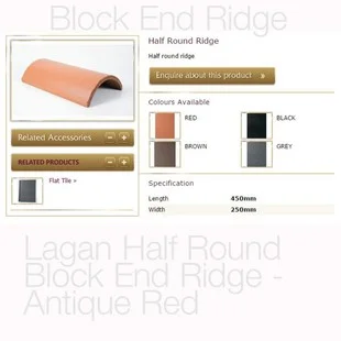 Breedon Half Round Block End Ridge - Antique Red