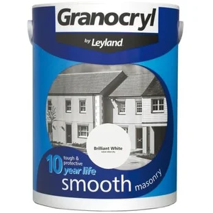 Leyland Granocryl Masonry Paint Brilliant White 5Ltrs (Smooth)