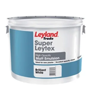 Leyland Super Latex New Plaster Matt Brilliant White 10Ltrs Ref 264706