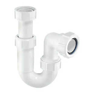 McAlpine ASC10 Adjustable Swivel P Trap 75 mm Seal with 1 1/2 Multifit Outlet