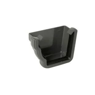 Floplast Niagara Ogee Gutter External Stop End Left Hand Anthracite REN1AG