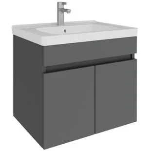 Pino 60Cm Wall Hung Vanity Set 1Th 2 Doors Grey