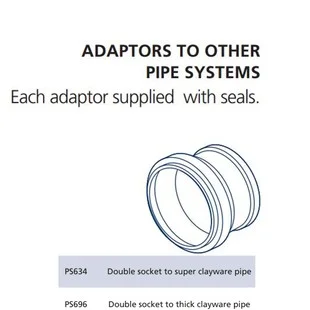 Polysewer 150mm Double soc to Super Clay Ref PS634