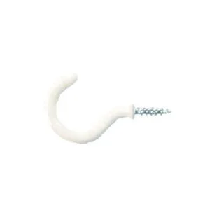 Pre Pack White PVC Cup Hooks 25mm PK5 Ref HE39P