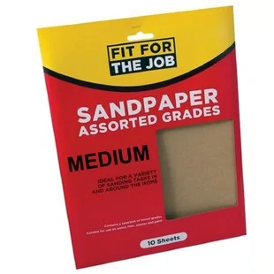 Pre Packed Sandpaper 10 Sheets of Medium Ref Ffjasp10m