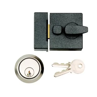 Prepack Deadlocking Nightlatch Grey Narrow