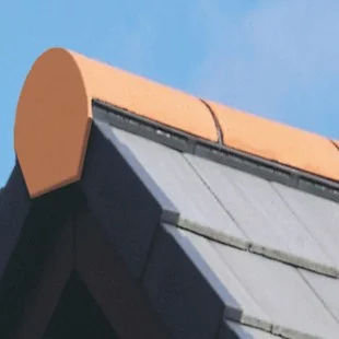 Redland Half Round End Ridge Tile Terracotta