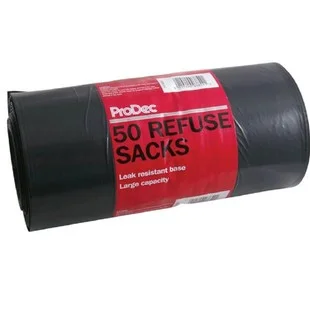 Roll 50 Black Refuse Sacks Ref ffjrs50