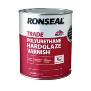 Ronseal Trade Polyurethane Hardglaze Gloss Varnish Clear 750ml Ref 38558