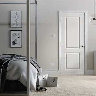 White Moulded Smooth 2 Panel Door 78 x 27"