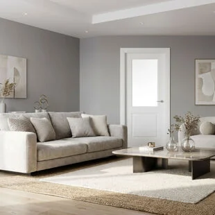 White Moulded Smooth 2 Panel Glazed Door 2040 x 826mm