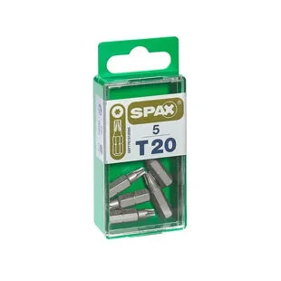 Spax Screwdriver Bits T20 Retail Pack Of 5no