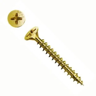 Spax Flat Pozi Screws 50mm x 5.0mm Box 200 Zinc Yellow Passivated