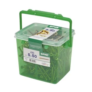 Spax Flat Pozi Screws 50mm x 5.0mm TUB 430no Zinc Yellow Passivated