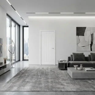 White Moulded Textured Mexicano Door 78 x 27"