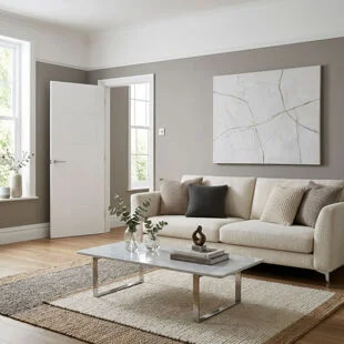 White Moulded Smooth Vancouver Door 78 x 27"