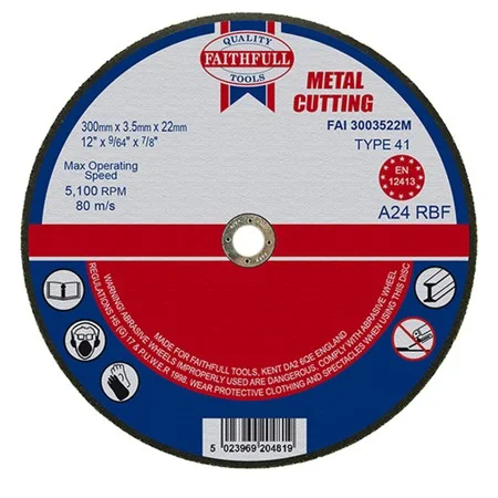 Metal Cutting Disc Flat 300 x 3.5 x 22mm Ref FAI3003522M