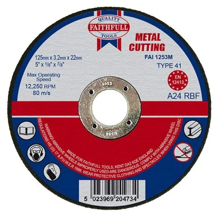 Metal Cutting Disc Flat 125 x 3.2 x 22mm Ref FAI1253M