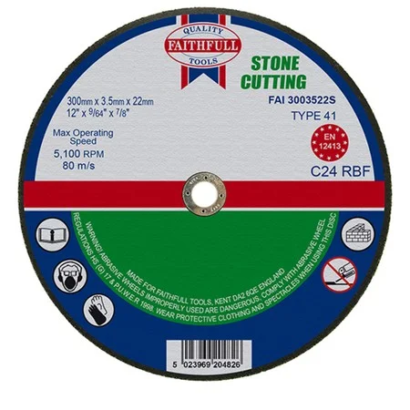 Stone Cutting Disc Flat 300 x 3.5 x 22mm Ref Ref FAI3003522S
