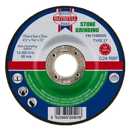 Stone Grinding Disc Dished 115 x 6.0 x 22mm Ref FAI1156SDG