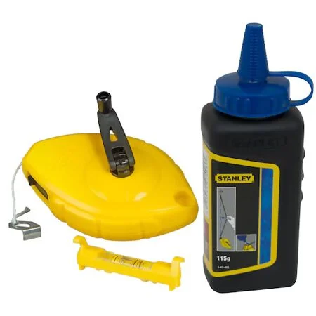 Stanley Chalk Line 30Mtr, Blue Chalk and Line Level Ref STA047443
