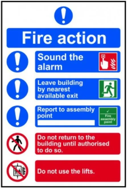 Fire Action Procedure - PVC (200 x 300mm) Ref 0178