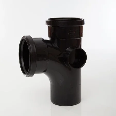 Floplast 110mm x 92.5 Deg Single Branch (2 Boss) Black REF SP190