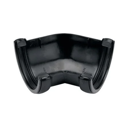 Floplast 112mm Round Gutter Adjustable Angle Black REF RA3B