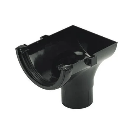 Floplast 112mm Round Gutter Stopend Outlet Black REF RO2B
