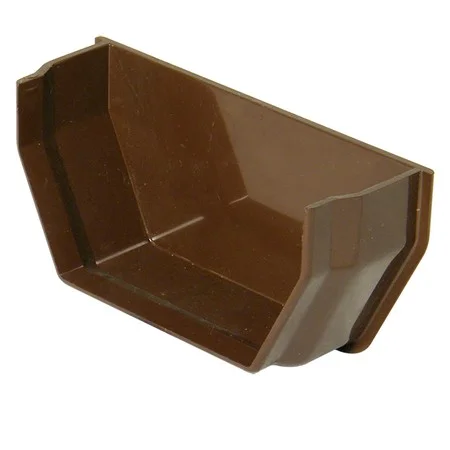 Floplast 114mm Square Gutter Internal Stop End Brown.