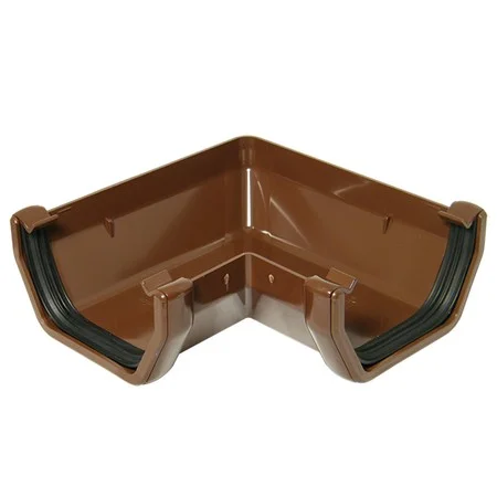 Floplast 114mm x 90 Deg Square Gutter Angle Brown.