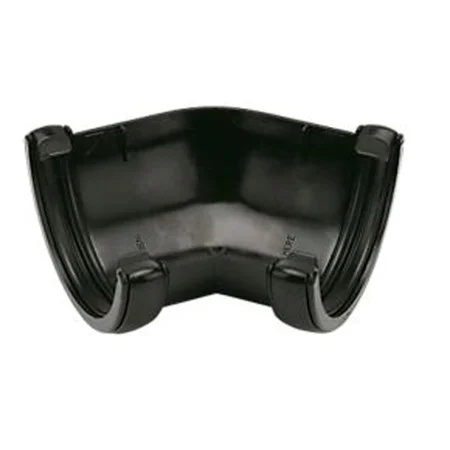 Floplast 112mm x 135 Deg Half Round Gutter Angle Black REF RA2