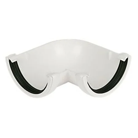 Floplast 112mm x 90 Deg Half Round Gutter Angle White REF RA1