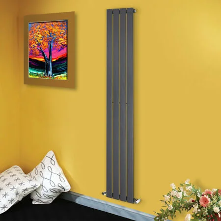 Evolve 1800 x 304 mm Vertical Designer Single Radiator Anthracite Pack