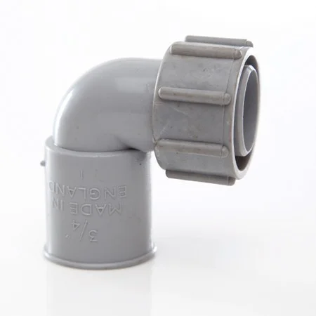 21.5mm Push-fit O/flow Bent Adaptor Grey REF VP48G