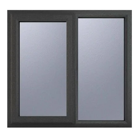 uPVC Window Grey 7016 external White Internal Left Hand Side Hung Next to a Fixed Light 905mm x 965mm Obscure Glazing