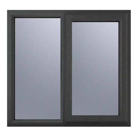 uPVC Window Grey 7016 external White Internal Right Hand Side Hung Next to a Fixed Light 1190mm x 1115mm Obscure Glazing
