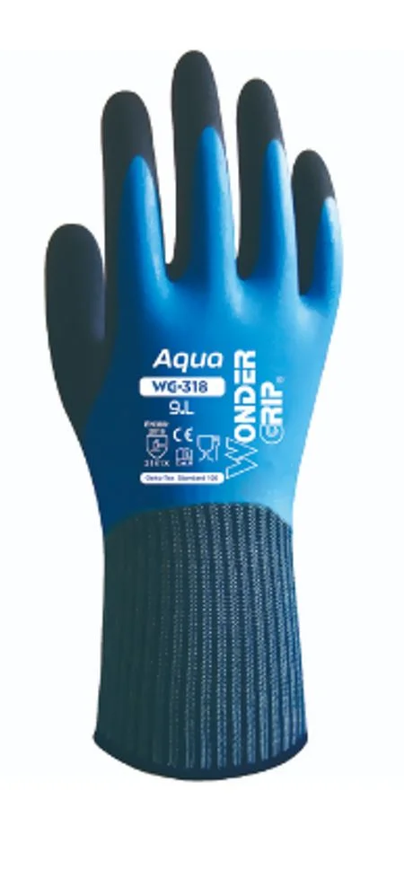 Wonder Grip Aqua Glove Blue (Size 8 / Medium) Ref WG-318