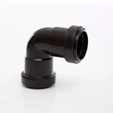 Floplast 32mm x 90 Deg Push-fit Knuckle Bend Black REF WP10