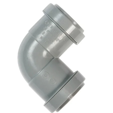 Floplast 32mm x 90 Deg Push-fit Knuckle Bend Grey REF WP10