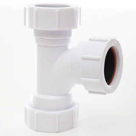 Floplast 32mm x 91.25 Deg Universal Compression Tee White REF WC22