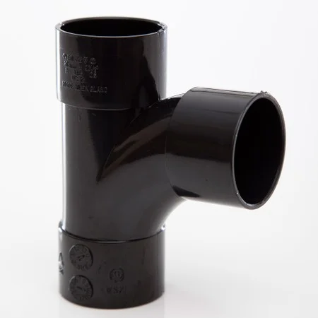 Floplast 32mm x 92.5 Deg ABS Swept Tee Black REF WS22