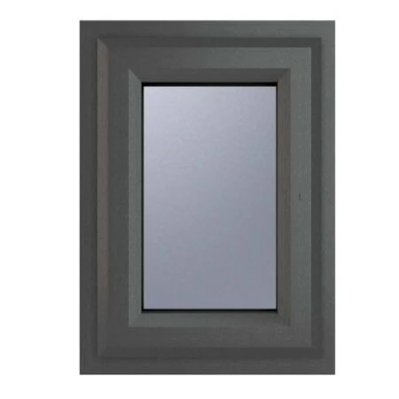 uPVC Window Grey 7016 external White Internal Top Opener 440mm x 610mm Obscure Glazing