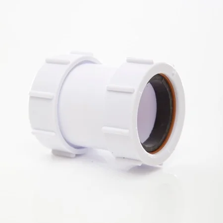 Floplast 40mm Universal Compression Straight Connector White REF WC08