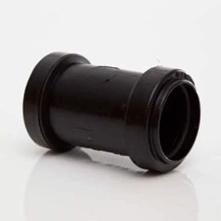 Floplast 40mm Push-fit Straight Coupling Black REF WP08