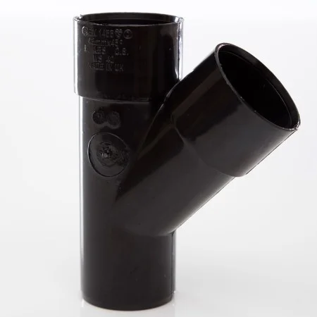 Floplast 40mm x 45 Deg ABS Y Branch Junction Black REF WS43