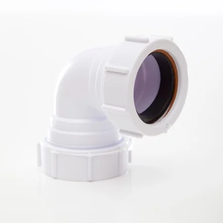 Floplast 40mm x 90 Deg Universal Compression Knuckle Bend White REF WC11