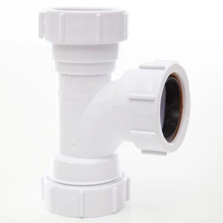 Floplast 40mm x 91.25 Deg Universal Compression Tee White REF WC23