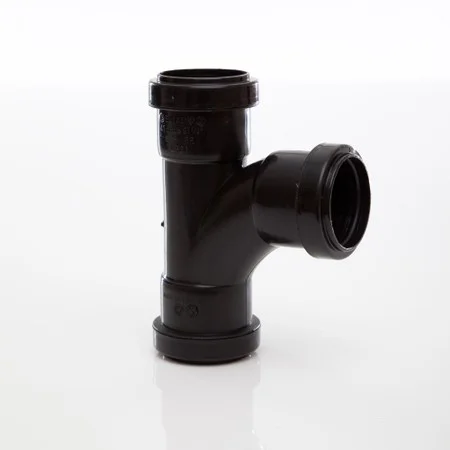 Floplast 40mm x 91.25 Deg Push-fit Swept Tee Black REF WP23