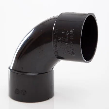 Floplast 40mm x 87.5 Deg ABS Swept Bend Black REF WS15